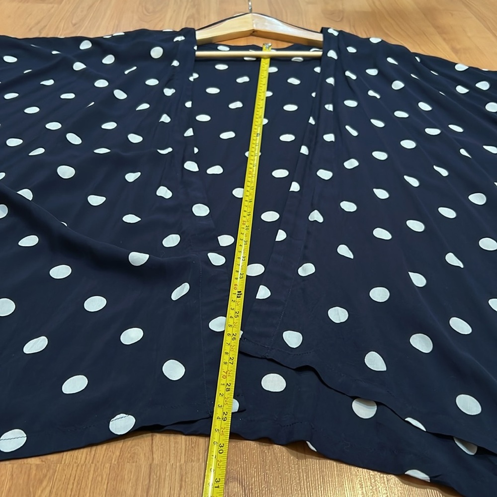 NWOT LOFT dark blue polka dot kimono coverup cardigan - Picture 7 of 7